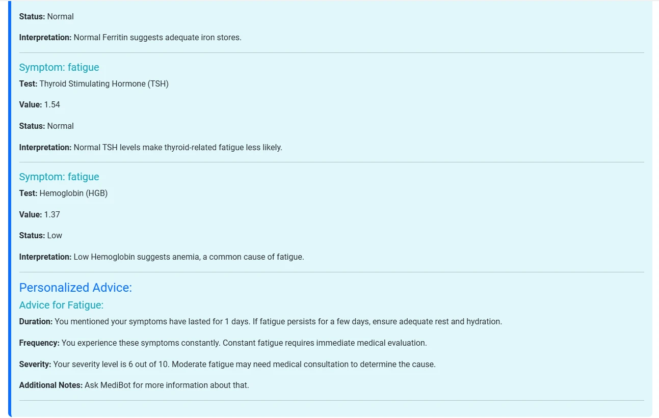 Symptom Checker & Next Test Suggestions